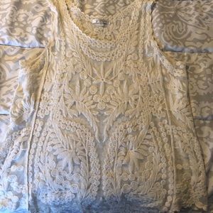 Charming Charlie Lace Tank Overlay-Size L